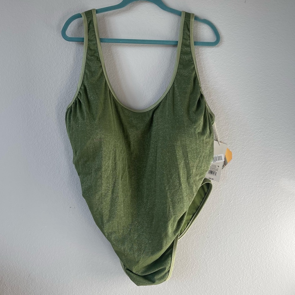 Fe Noel x Target Metallic High Leg Cheeky One Piece Swimsuit NWT
